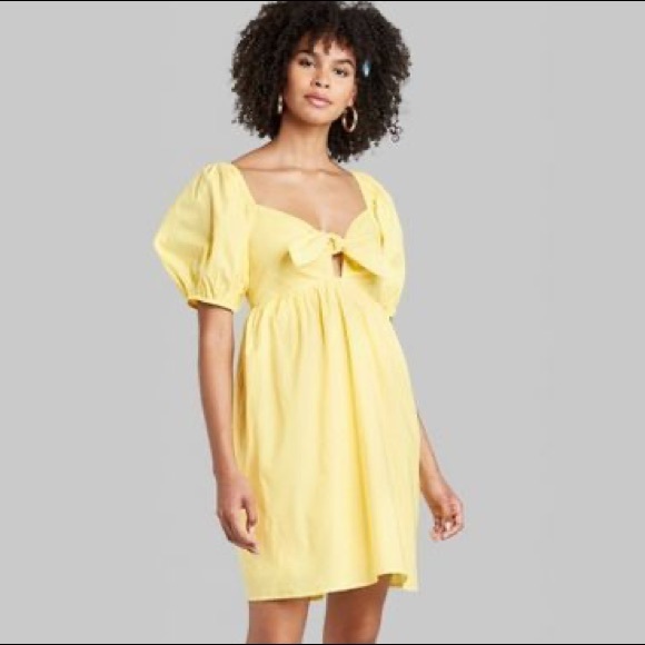 wild fable Dresses | New Wild Fable Yellow Tie Front Poplin Dress | Poshmark